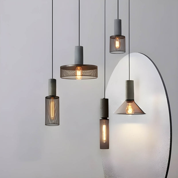 Sleek Shane Industrial Suspension – Contemporary Elegance in Concrete and Iron