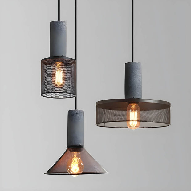 Sleek Shane Industrial Suspension – Contemporary Elegance in Concrete and Iron