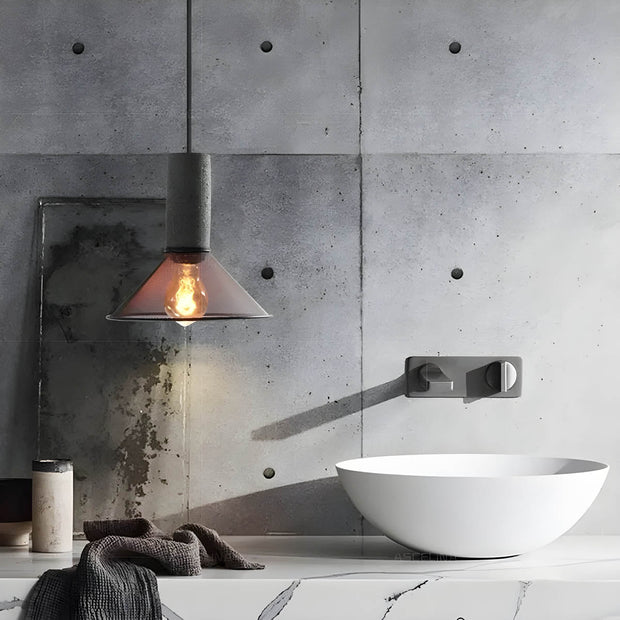 Sleek Shane Industrial Suspension – Contemporary Elegance in Concrete and Iron