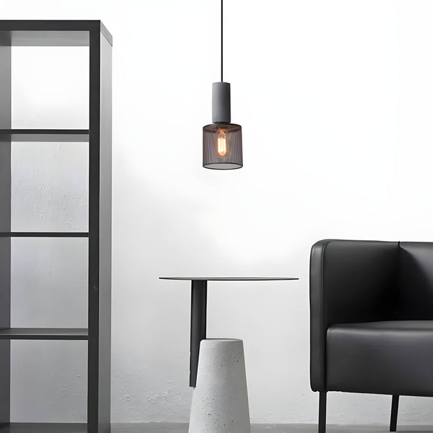Sleek Shane Industrial Suspension – Contemporary Elegance in Concrete and Iron