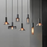 Sleek Shane Industrial Suspension – Contemporary Elegance in Concrete and Iron