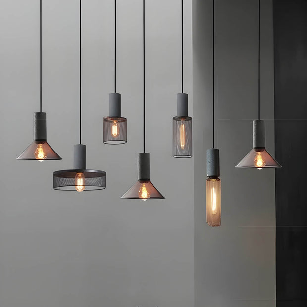 Sleek Shane Industrial Suspension – Contemporary Elegance in Concrete and Iron
