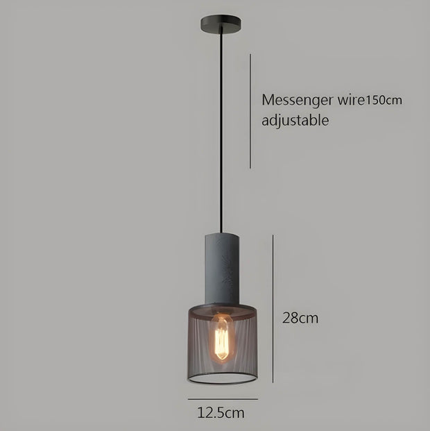 Sleek Shane Industrial Suspension – Contemporary Elegance in Concrete and Iron