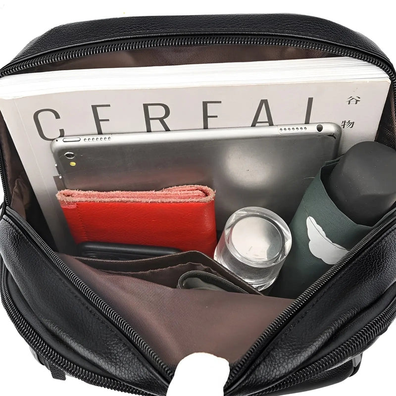 Sac à Dos en Cuir Femme Élégant, Design Pratique avec Organisation Optimisée pour Ordinateur Portable jusqu'à 13 pouces