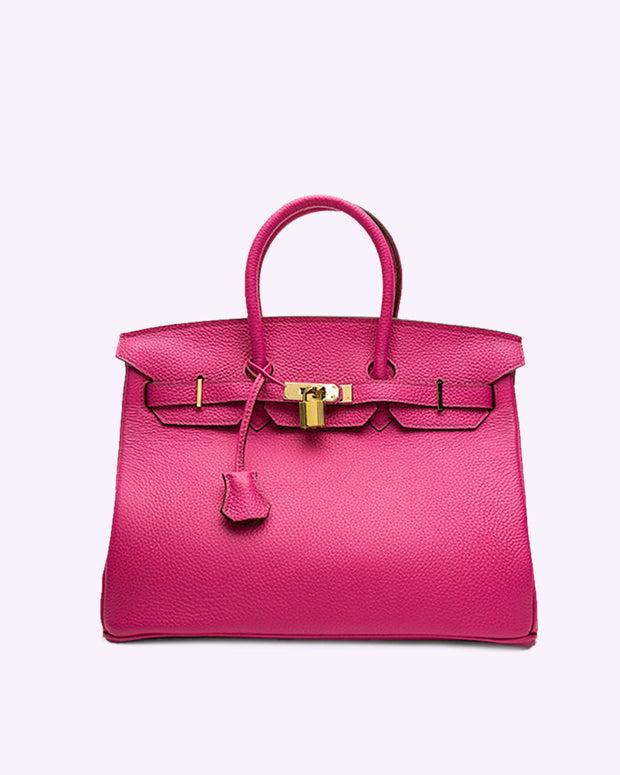 Elegant and Spacious Women's Leather Handbag - Practical Design and Organized Interior, Beige and Orange Color