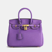 Elegant and Spacious Women's Leather Handbag - Practical Design and Organized Interior, Beige and Orange Color