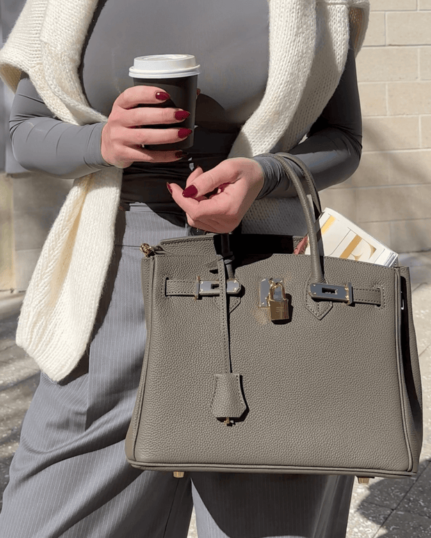 Elegant and Spacious Women's Leather Handbag - Practical Design and Organized Interior, Beige and Orange Color