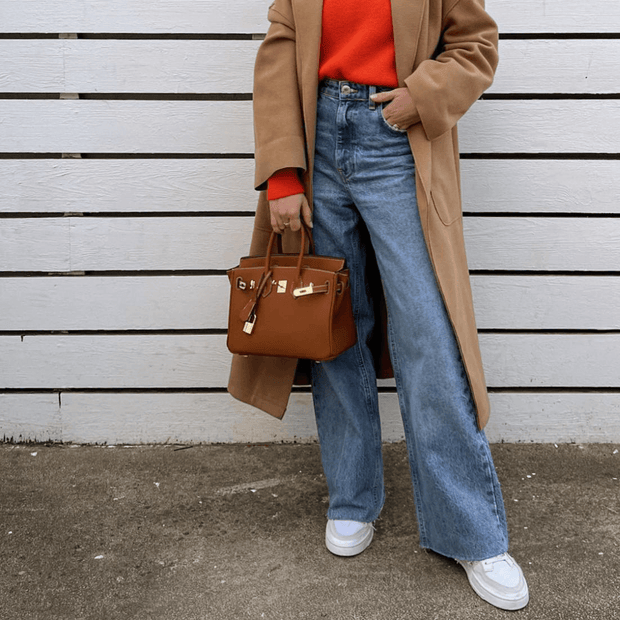 Elegant and Spacious Women's Leather Handbag - Practical Design and Organized Interior, Beige and Orange Color