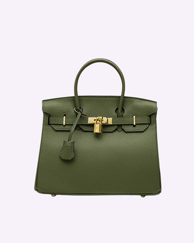 Elegant and Spacious Women's Leather Handbag - Practical Design and Organized Interior, Beige and Orange Color
