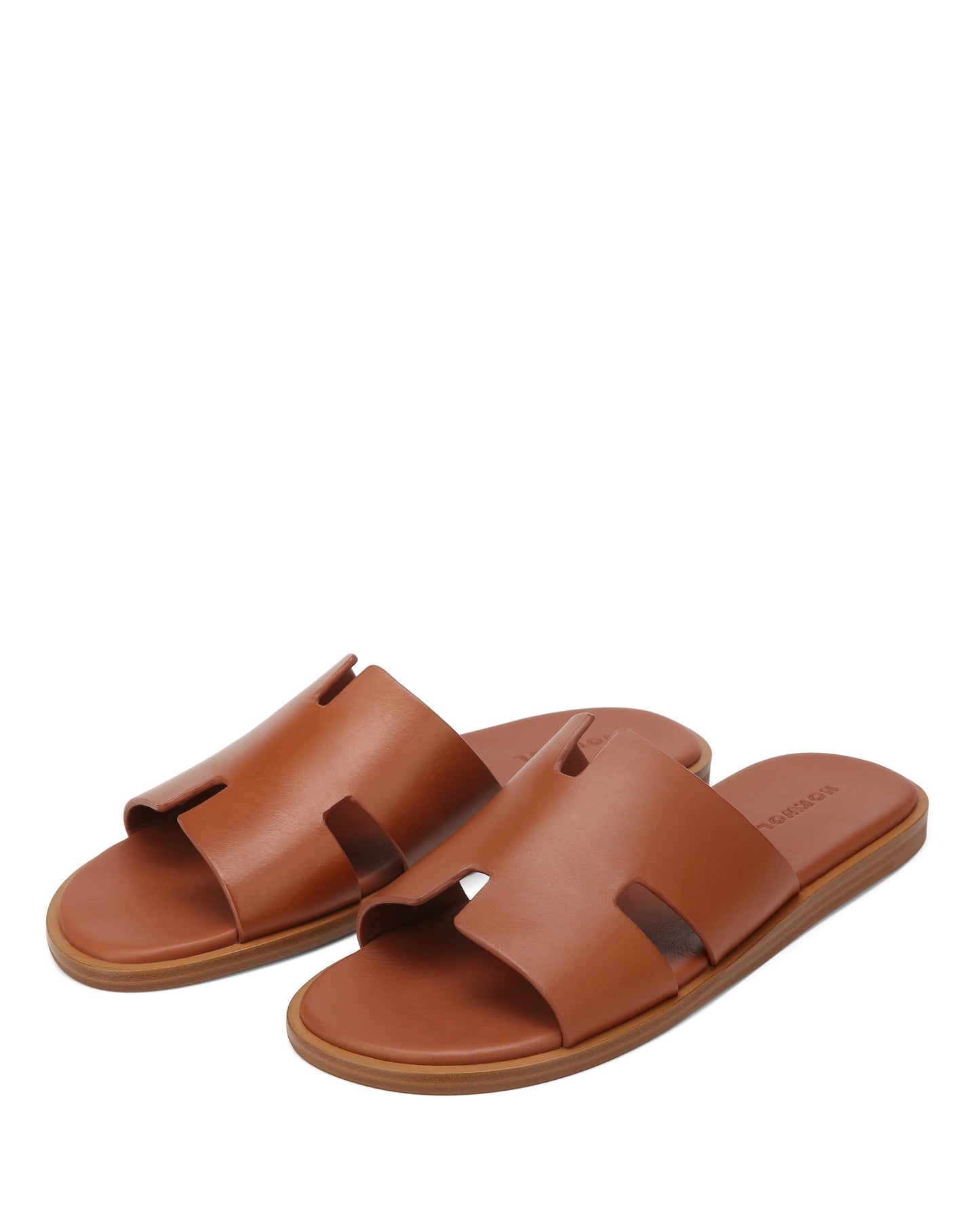 Sandales Unisex en Cuir Caramel avec Semelle Légère et Confort Optimal – Sandale à Enfiler Polyvalente