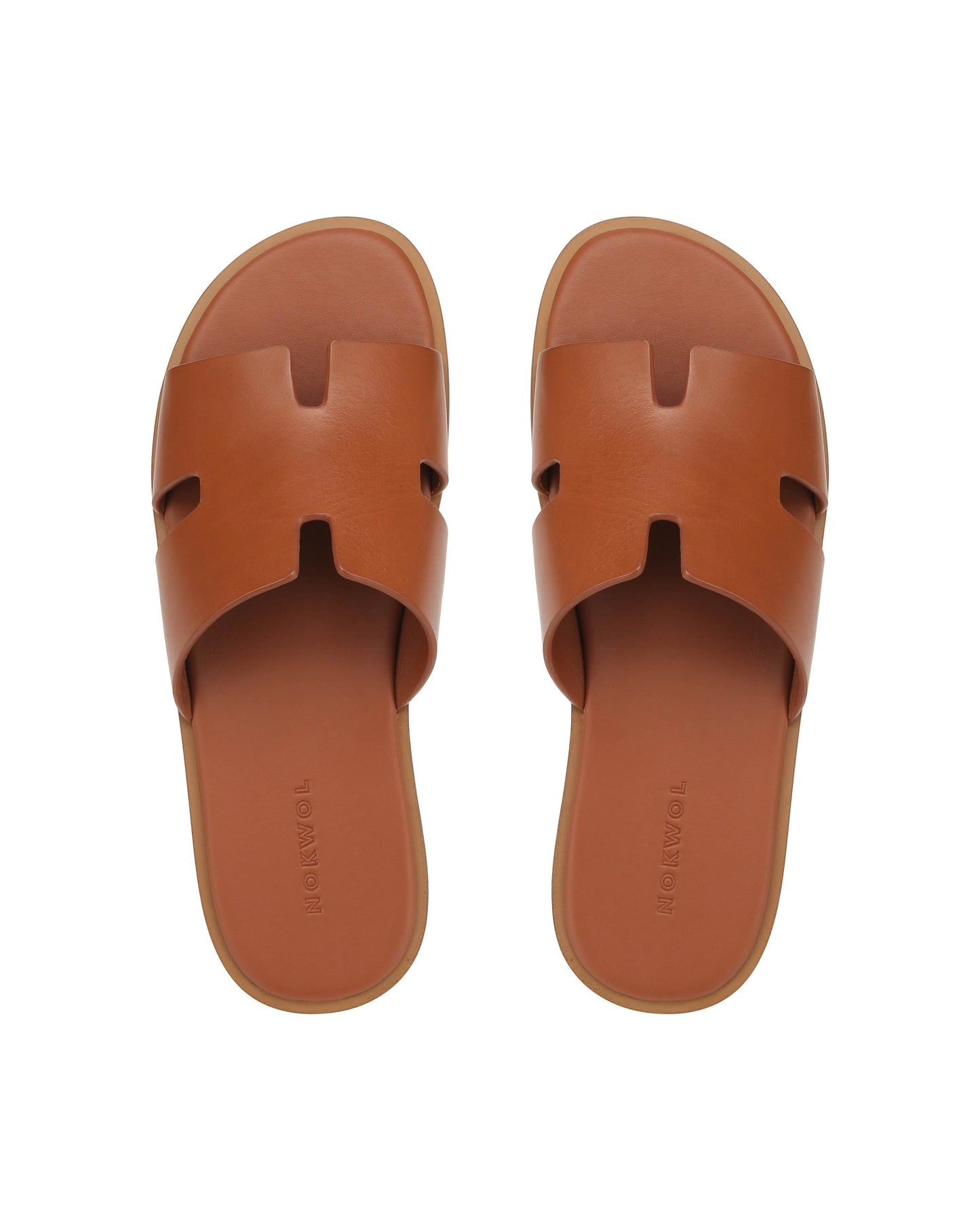 Sandales Unisex en Cuir Caramel avec Semelle Légère et Confort Optimal – Sandale à Enfiler Polyvalente