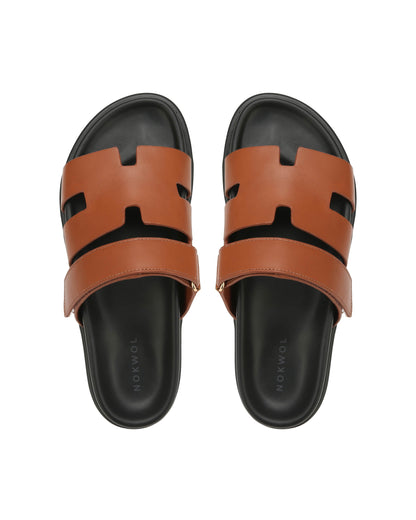 Sandales Unisex en Cuir LUKE avec Sangle Ajustable et Semelle Moulée – Confort et Élégance pour Été