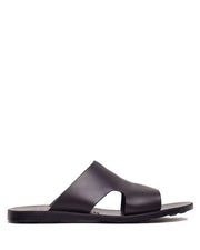 Sandales Unisex en Cuir Marron Foncé avec Semelle en Caoutchouc – Confort et Élégance Italienne