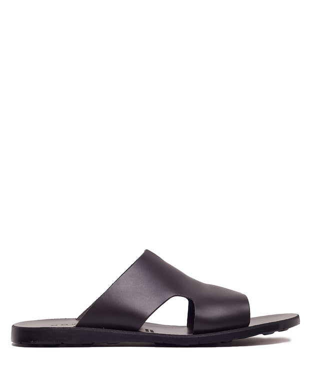 Sandales Unisex en Cuir Marron Foncé avec Semelle en Caoutchouc – Confort et Élégance Italienne