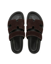 Sandales Unisex en Cuir Véritable avec Sangle Réglable et Semelle Moulée - Marron, Chaussures d'Été Confortables