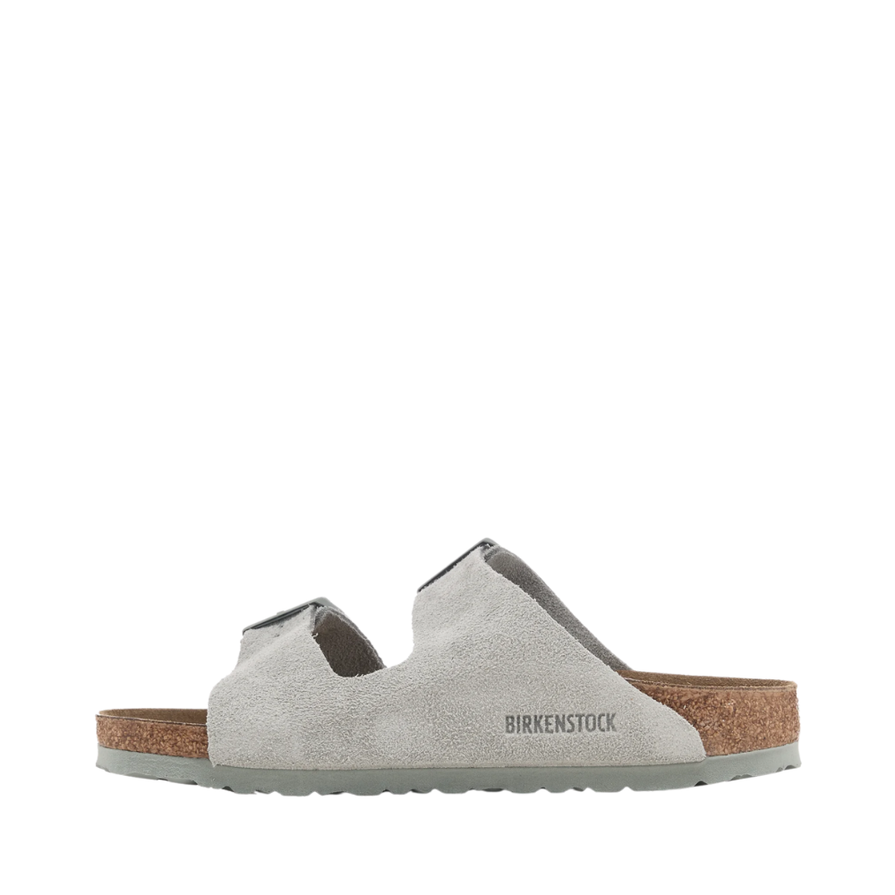 Sandales Unisex en Suède Arizona Couleur Pure Sage avec Semelle en Liège - Confort et Élégance