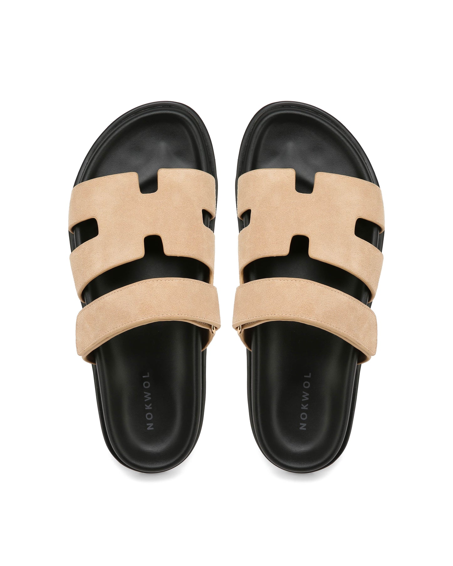 Sandales Unisex en Suède Beige avec Sangle Réglable et Semelle Moulée – Confort Optimal pour Été