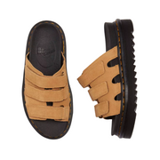 Sandales Unisex en Suède avec 3 Sangles Ajustables - Confort et Praticité - Semelle EVA Légère - Couleur Tan