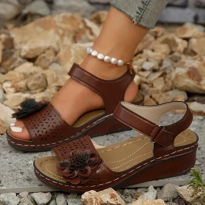Sandales Orthopédiques Femme Nicolette – Confort, Élégance et Support Rembourré, Cuir et Simili Cuir, Tailles 36 à 41