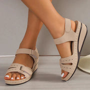 Sandales d'Été Confortables en PU Écologique avec Brides Ajustables - Chaussures d'Été pour Femme Élégantes et Pratiques