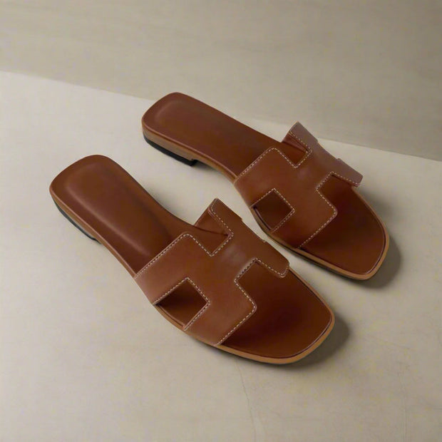 Sandales d'Été Élégantes pour Femmes en Cuir PU Confortable – Mules Chic