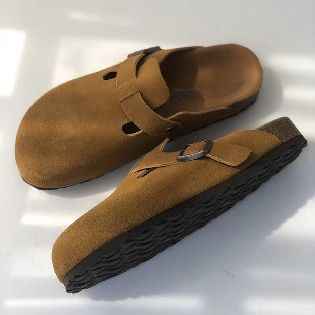 Sandales en Cuir Femme Unisexe – Confort Ergonomique, Semelle Antidérapante, Design Élégant