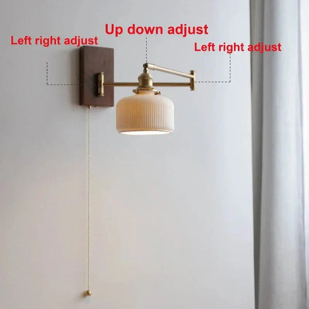 Elegant ceramic and wood wall sconce – Elevate your modern interior decor