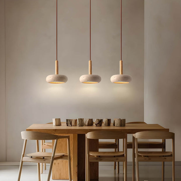 Travertine Pendant Light Osho – Exquisite Natural Stone Design Enhanced by Elegant LED Lighting
