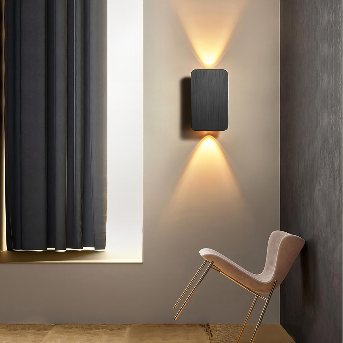 Elegant rektangulär vägglampa Koda - justerbar LED samtida i chic aluminium