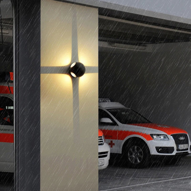 Elegant aluminum LED wall light - Contemporary spherical design with IP65 waterproof protection