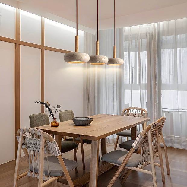 Travertine Pendant Light Osho – Exquisite Natural Stone Design Enhanced by Elegant LED Lighting