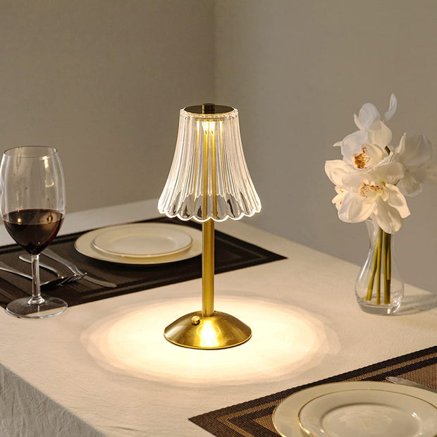 Elegant gold crystal LED table lamp - Touch control, wireless, and stylish design