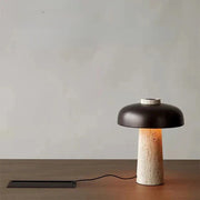Wabi-Sabi Elegance: Natural Travertine Table Lamp for Peaceful Interiors