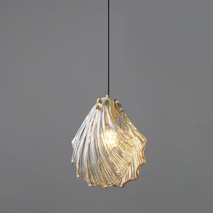 Suspension Chic Mini Coquille – Élégant luminaire en verre et laiton
