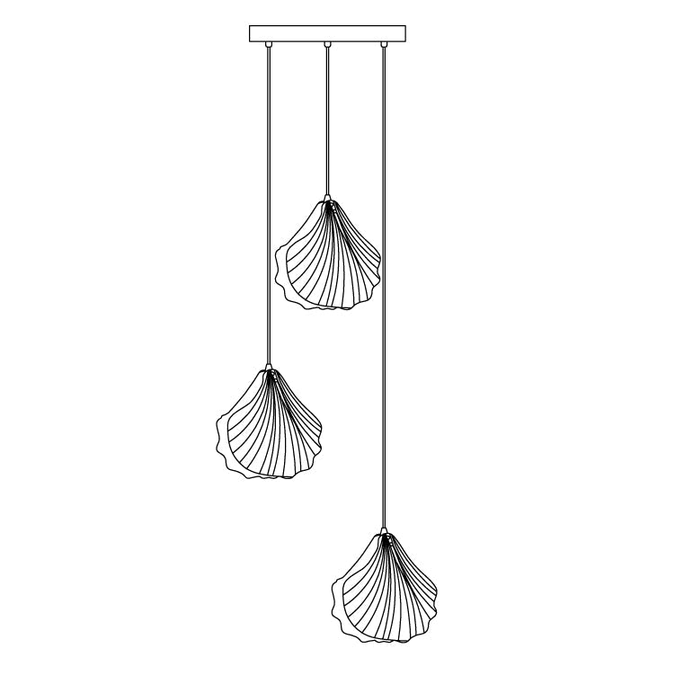 Suspension Chic Mini Coquille – Élégant luminaire en verre et laiton