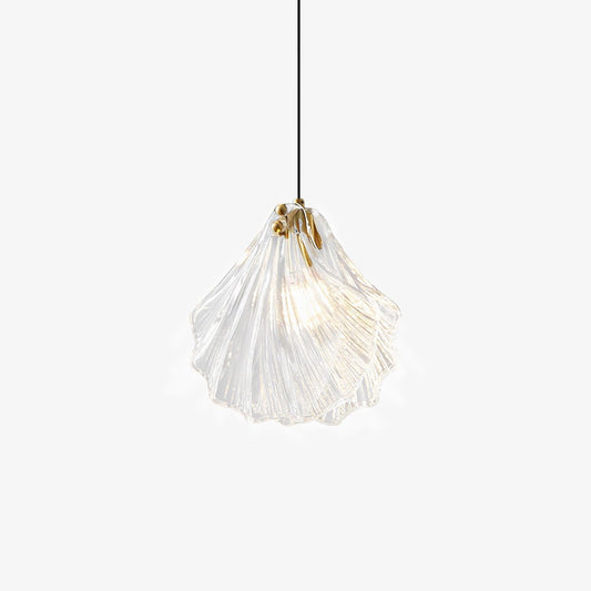 Suspension Chic Mini Coquille – Élégant luminaire en verre et laiton