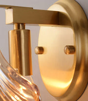 Wall sconce in brass and glass with a sleek design - Contemporary LED lighting with an artistic touch