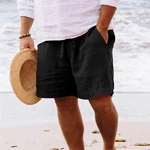 Lightweight Shorts for Men with Adjustable Belt - Comfortable Summer Bermuda in Breathable Fabric, Practical Pockets
