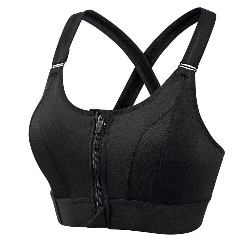 Soutien Gorge de Sport à Fermeture Éclair - Brassière Femme Respirante avec Bretelles Ajustables - Idéal pour Entraînements Intenses