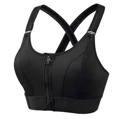 Soutien Gorge de Sport à Fermeture Éclair - Brassière Femme Respirante avec Bretelles Ajustables - Idéal pour Entraînements Intenses