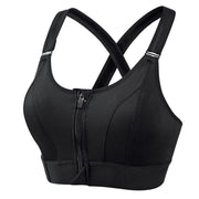 Sports Bra with Zipper Closure - Women's Breathable Bralette with Adjustable Straps - Ideal for Intense Workouts