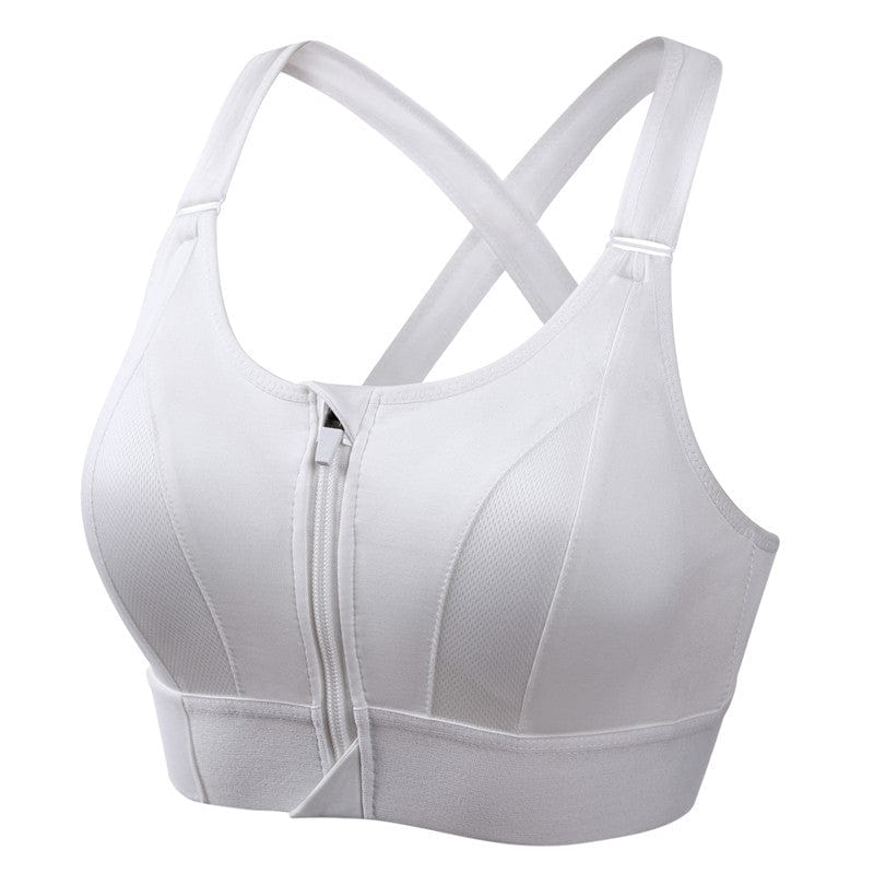 Soutien Gorge de Sport à Fermeture Éclair - Brassière Femme Respirante avec Bretelles Ajustables - Idéal pour Entraînements Intenses