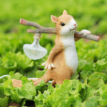 Lampe de table LED écureuil charmant – Accent en résine et verre stylé pour votre espace