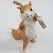 Charming LED squirrel table lamp – Stylish resin and glass accent for your space