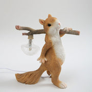 Charming LED squirrel table lamp – Stylish resin and glass accent for your space