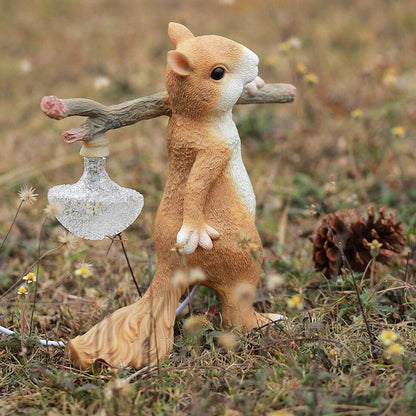 Lampe de table LED écureuil charmant – Accent en résine et verre stylé pour votre espace