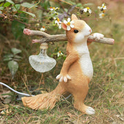 Charming LED squirrel table lamp – Stylish resin and glass accent for your space