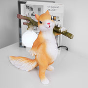 Charming LED squirrel table lamp – Stylish resin and glass accent for your space