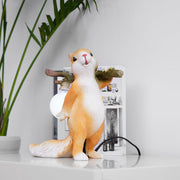 Charming LED squirrel table lamp – Stylish resin and glass accent for your space