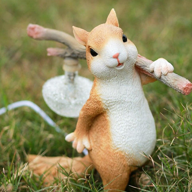 Charming LED squirrel table lamp – Stylish resin and glass accent for your space